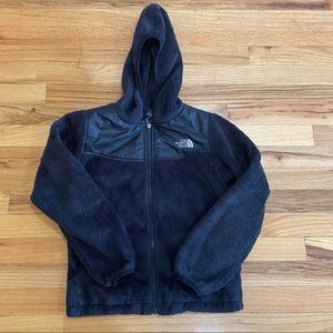 North face black girls fleece hoodie size 10-12